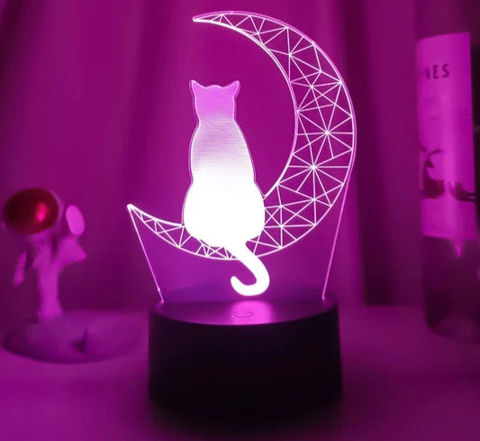 Mondlicht Katzenliebe LED Nachtlicht für Kinderzimmer