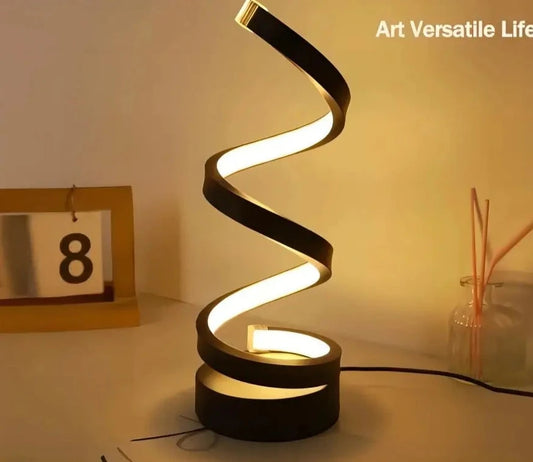 GlowZone Moderne Spirale Dimmbare LED-Tischlampe für Wohnzimmer und Schlafzimmer